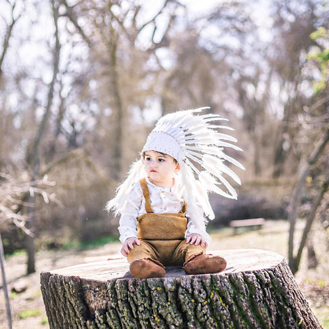 PRICE REDUCED - N02- For 9 to 18 month Toddler / Baby : White Headdress for the little ones !