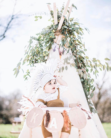 PRICE REDUCED - N02- For 9 to 18 month Toddler / Baby : White Headdress for the little ones !