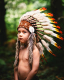 PRICE REDUCED - N11- From 2-5 years Kid / Child's: 3 colors Indian Headdress 20,5 inch. – 52 cm