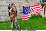 Z70 - Extra Large Indian black and white double Feather Headdress (43 inch long)