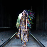 Extra Large Colorful Feather Headdress. Rainbow headdress