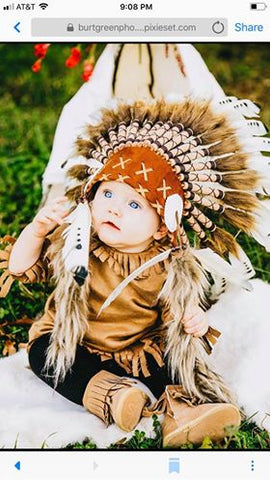 PRICE REDUCED - N14- For 9 to 18 month Toddler / Baby: black and white  Headdress for the little ones !,