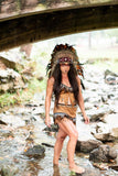KAR-Z18 Extra Large Orange  Feather Headdress  / war bonnet