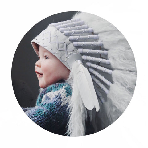 PRICE REDUCED - N02- For 9 to 18 month Toddler / Baby : White Headdress for the little ones !
