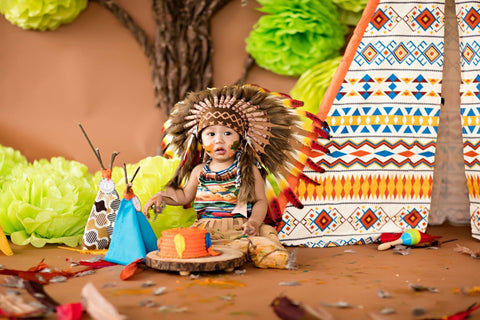 N01- For 9 to 18 month Toddler / Baby: three colors  Native American Style Indian Headdress for the little ones !