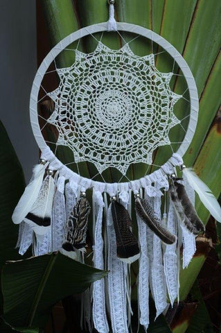 Big Crochet Dream Catcher with feathers