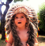 PRIX REDUIT - N11- De 2-5 ans Enfant / Enfant : Coiffe Indienne 3 couleurs 20,5 pouces. – 52cm