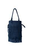 PRIX RÉDUIT!! Sac en cuir suédé noir Texas Fringe / Boho Chic