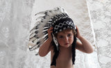 K04 From 2-5 years Kid / Child's: Black and White Headdress 20,5 inch. – 52 cm