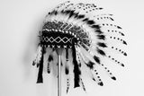 K04 From 2-5 years Kid / Child's: Black and White Headdress 20,5 inch. – 52 cm