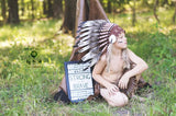 K12 From 5-8 years Kid / Child's: white and black swan feather Headdress 21 inch. – 53,34 cm.