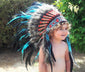 PRICE REDUCED - N12- From 2-5 years Kid / Child's: Turquoise Headdress 20,86 inch. – 53 cm