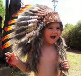 PRICE REDUCED - N11- From 2-5 years Kid / Child's: 3 colors Indian Headdress 20,5 inch. – 52 cm