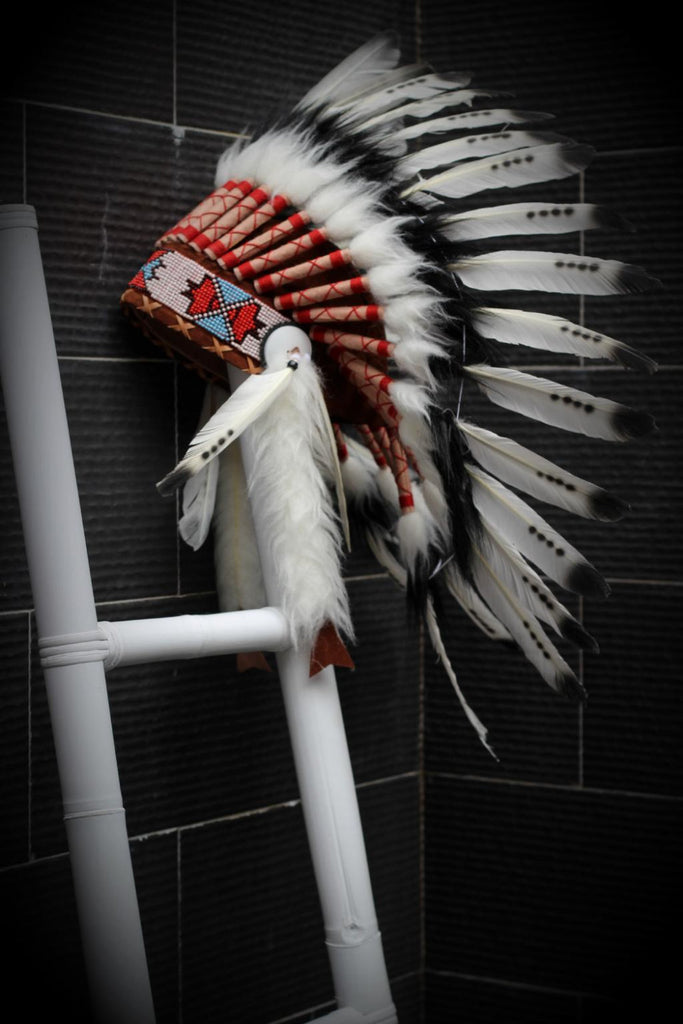 PRICE REDUCED X53 - Three colors Black and White indian Feather Headdress / native american Style
