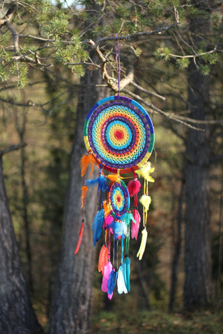 N49- Rainbow Crochet Dream Catcher