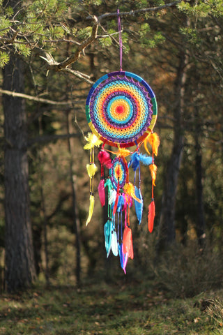 N49- Rainbow Crochet Dream Catcher