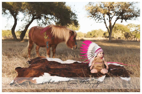 PRICE REDUCED - N10- For 9 to 18 month  Toddler / Baby: Pink Native American Style Indian Headdress for the little ones !