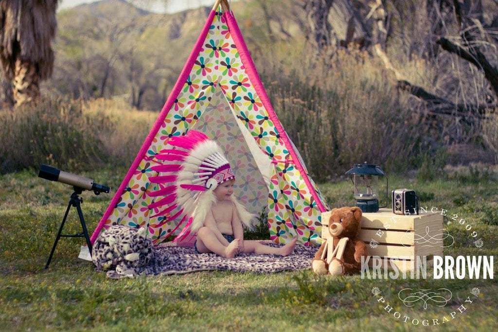 PRICE REDUCED - N10- For 9 to 18 month  Toddler / Baby: Pink Native American Style Indian Headdress for the little ones !