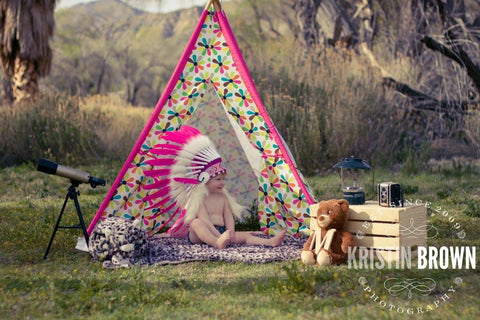 PRICE REDUCED - N10- For 9 to 18 month  Toddler / Baby: Pink Native American Style Indian Headdress for the little ones !