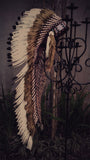 Z32 - Extra Large  Black and white Indian  Headdress (43 inch long ).