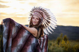 X41 -  Indian Style Feather Headdress / warbonnet white feathers (30 inch / 75 cm)