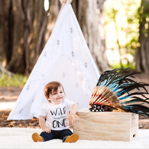 PRICE REDUCED - N03- For 9 to 18 month Toddler / Baby: TurquoiseFeather Headdress for the little ones !