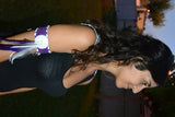 J20-Purple Arm Band with purple feathers