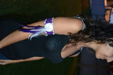 J20-Purple Arm Band with purple feathers