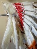 S4- Brown Feather Headdress with white fur