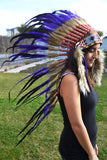 PRICE REDUCED Y22 Medium Purple Feather Headdress / Warbonnet (36 inch long )