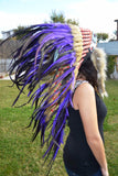PRICE REDUCED Y22 Medium Purple Feather Headdress / Warbonnet (36 inch long )