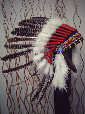 X27 natural colour turkey Feather Headdress  / Warbonnet..