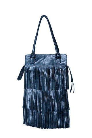 PRIX RÉDUIT!! Sac en cuir noir Texas Fringe / Boho Chic