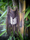 N48P- Antique Brown  Indian leather Handbag, Native American Style bag. Crossbody bag