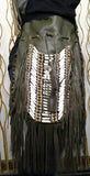 N44G- Reduced Price!! Big Olive Green  Indian leather Handbag, Native American Style bag. Crossbody bag