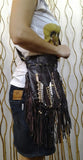 N46P- Dark Brown  Indian leather Handbag, Native American Style  bag. Crossbody bag