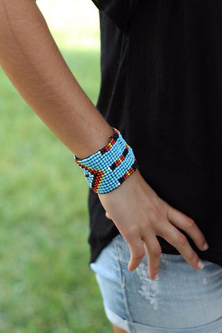 Blue Beaded Bracelet,