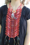 N420- Price Reduced! - Handmade Bone Chokers / Necklace Red