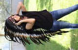 PRICE REDUCED Z16 Extra Large Brown colors Feather Headdress (43 inch long )