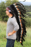 PRICE REDUCED Z16 Extra Large Brown colors Feather Headdress (43 inch long )
