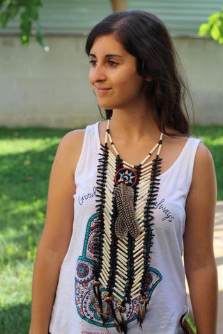 Price Reduced! - Handmade Brown Bone Chokers / Necklace