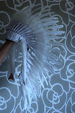 K13 From 5-8 years Kid / Child's: Long  white swan feather Headdress 21 inch. – 53,34 cm.