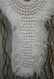 Stunning  Big Papua Native Warrior necklace Full white Feathers and shells