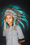 N32- From 5-8 years Kid / Child's: turquoise feather Headdress 21 inch. – 53,34 cm.