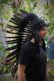 N73- Medium Black Feather Headdress