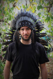 N73- Medium Black Feather Headdress