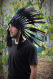 PRICE REDUCED N64- Black Feather Headdress. Native American Inspired