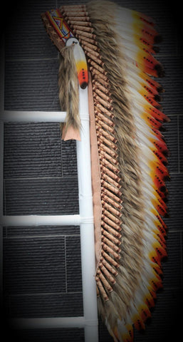 Z24 Extra Large  Three colors Feather Headdress (43 inch long )