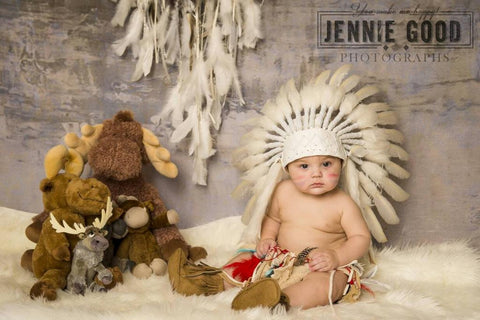 PRICE REDUCED - N02- For 9 to 18 month Toddler / Baby : White Headdress for the little ones !