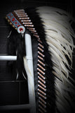 PRICE REDUCED Z06 Extra Large White  Feather Headdress (43  inch long )/ war bonnet.